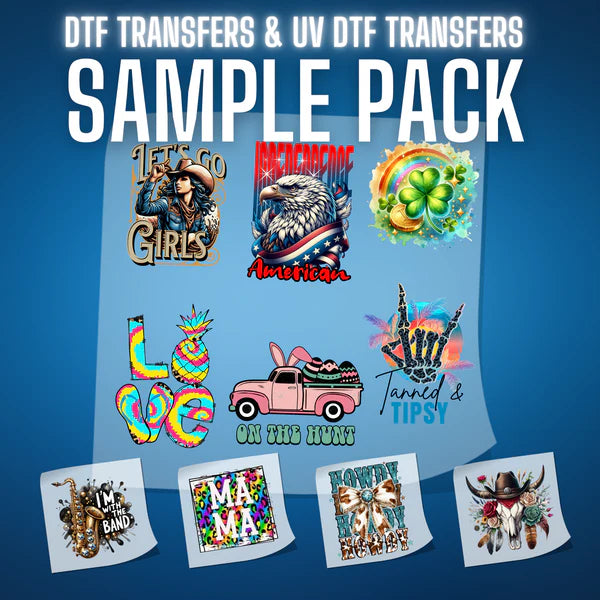 DTF Transfers & UV DTF 3D Stickers Sample Pack